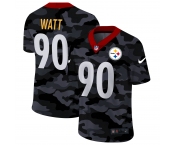 Men New Nike Pittsburgh Steelers #90 Watt 2020 Nike Camo Salute to Service Limited Jersey