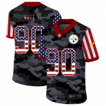 Men New Nike Pittsburgh Steelers #90 Watt 2020 Nike Camo USA Salute to Service Limited Jersey