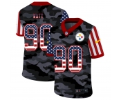 Men New Nike Pittsburgh Steelers #90 Watt 2020 Nike Camo USA Salute to Service Limited Jersey