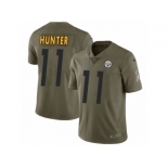 Men Nike Pittsburgh Steelers #11 Justin Hunter Limited Olive 2017 Salute to Service NFL Jersey