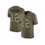 Men Nike Pittsburgh Steelers #12 Terry Bradshaw Limited Olive Camo 2017 Salute to Service NFL Jersey