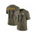 Men Nike Pittsburgh Steelers #17 Eli Rogers Limited Olive 2017 Salute to Service NFL Jersey