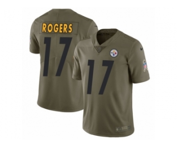 Men Nike Pittsburgh Steelers #17 Eli Rogers Limited Olive 2017 Salute to Service NFL Jersey