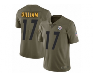 Men Nike Pittsburgh Steelers #17 Joe Gilliam Limited Olive 2017 Salute to Service NFL Jersey