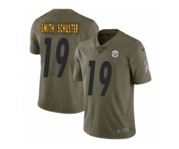 Men Nike Pittsburgh Steelers #19 JuJu Smith-Schuster Limited Olive 2017 Salute to Service NFL Jersey