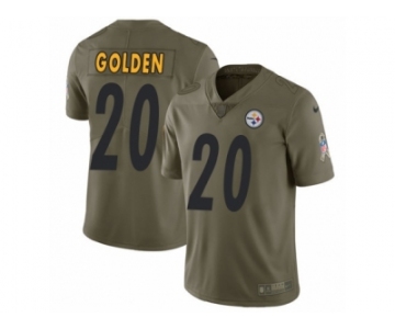 Men Nike Pittsburgh Steelers #20 Robert Golden Limited Olive 2017 Salute to Service NFL Jersey