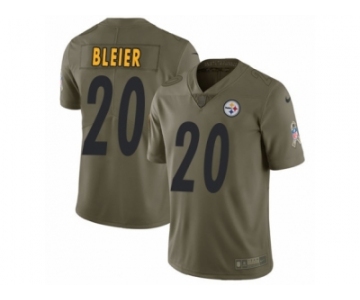 Men Nike Pittsburgh Steelers #20 Rocky Bleier Limited Olive 2017 Salute to Service NFL Jersey