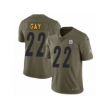 Men Nike Pittsburgh Steelers #22 William Gay Limited Olive 2017 Salute to Service NFL Jersey