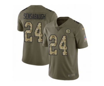 Men Nike Pittsburgh Steelers #24 Coty Sensabaugh Limited Olive Camo 2017 Salute to Service NFL Jersey