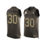 Men Nike Pittsburgh Steelers #30 Daimion Stafford Limited Green Salute to Service Tank Top NFL Jersey