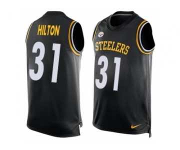 Men Nike Pittsburgh Steelers #31 Mike Hilton Limited Black Player Name & Number Tank Top NFL Jersey