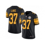 Men Nike Pittsburgh Steelers #37 Carnell Lake Black Color Rush Limited Jersey