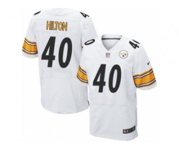 Men Nike Pittsburgh Steelers #40 Mike Hilton Elite White NFL Jersey