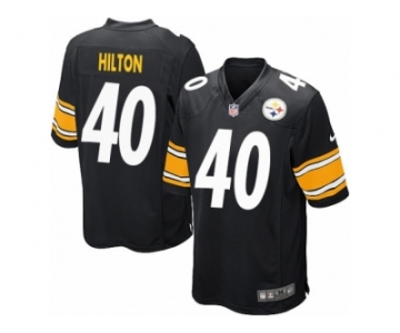 Men Nike Pittsburgh Steelers #40 Mike Hilton Game Black Team Color NFL Jersey