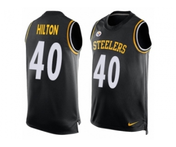 Men Nike Pittsburgh Steelers #40 Mike Hilton Limited Black Player Name & Number Tank Top NFL Jersey