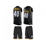 Men Nike Pittsburgh Steelers #40 Mike Hilton Limited Black Tank Top Suit NFL Jersey