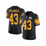 Men Nike Pittsburgh Steelers #43 Troy Polamalu Black Color Rush Limited Jersey