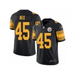 Men Nike Pittsburgh Steelers #45 Roosevelt Nix Black Color Rush Limited Jersey