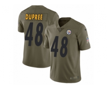 Men Nike Pittsburgh Steelers #48 Bud Dupree Limited Olive 2017 Salute to Service NFL Jersey