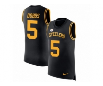 Men Nike Pittsburgh Steelers #5 Joshua Dobbs Black Rush Player Name & Number Tank Top NFL Jersey