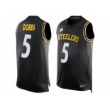 Men Nike Pittsburgh Steelers #5 Joshua Dobbs Limited Black Player Name & Number Tank Top NFL Jersey