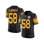 Men Nike Pittsburgh Steelers #58 Jack Lambert Black Color Rush Limited Jersey