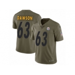 Men Nike Pittsburgh Steelers #63 Dermontti Dawson Limited Olive 2017 Salute to Service NFL Jersey