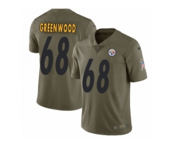 Men Nike Pittsburgh Steelers #68 L.C. Greenwood Limited Olive 2017 Salute to Service NFL Jersey