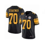 Men Nike Pittsburgh Steelers #70 Ernie Stautner Black Color Rush Limited Jersey