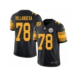 Men Nike Pittsburgh Steelers #78 Alejandro Villanueva Black Color Rush Limited Jersey