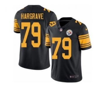 Men Nike Pittsburgh Steelers #79 Javon Hargrave Black Color Rush Limited Jersey