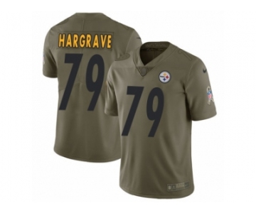 Men Nike Pittsburgh Steelers #79 Javon Hargrave Limited Olive 2017 Salute to Service NFL Jersey