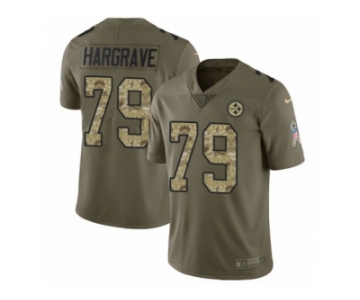 Men Nike Pittsburgh Steelers #79 Javon Hargrave Limited Olive Camo 2017 Salute to Service NFL Jersey