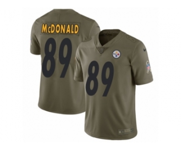 Men Nike Pittsburgh Steelers #89 Vance McDonald Limited Olive 2017 Salute to Service NFL Jersey