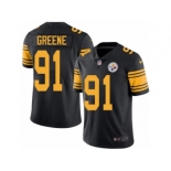 Men Nike Pittsburgh Steelers #91 Kevin Greene Black Color Rush Limited Jersey