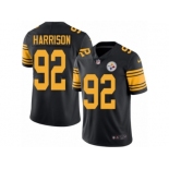 Men Nike Pittsburgh Steelers #92 James Harrison Black Color Rush Limited Jersey