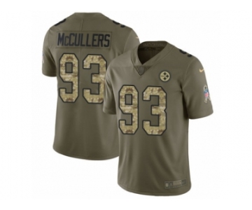 Men Nike Pittsburgh Steelers #93 Dan McCullers Limited Olive Camo 2017 Salute to Service NFL Jersey