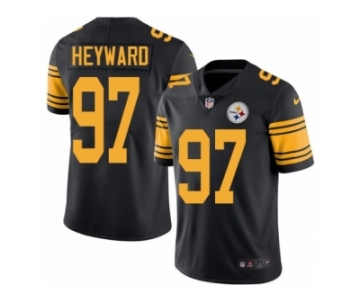 Men Nike Pittsburgh Steelers #97 Cameron Heyward Black Color Rush Limited Jersey