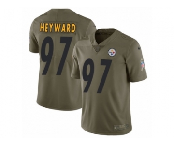 Men Nike Pittsburgh Steelers #97 Cameron Heyward Limited Olive 2017 Salute to Service NFL Jersey