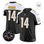 Men Pittsburgh Steelers #14 George Pickens Black F U S E DMR 2024 Patch Untouchable Limited Stitched Football Jersey