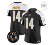 Men Pittsburgh Steelers #14 George Pickens Black F U S E DMR 2024 Patch Untouchable Limited Stitched Football Jersey