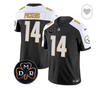 Men Pittsburgh Steelers #14 George Pickens Black F U S E DMR 2024 Patch Untouchable Limited Stitched Football Jersey