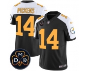 Men Pittsburgh Steelers #14 George Pickens Black F U S E DMR Patch Untouchable Limited Stitched Football Jersey