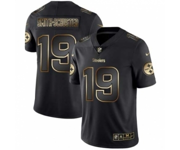 Men Pittsburgh Steelers #19 JuJu Smith-Schuster Black Golden Edition 2019 Vapor Untouchable Limited Jersey