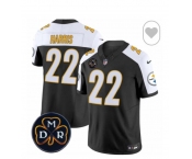 Men Pittsburgh Steelers #22 Najee Harris Black F U S E DMR Patch 2024 Untouchable Limited Stitched Football Jersey