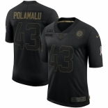 Men Pittsburgh Steelers #43 Troy Polamalu Nike 2020 Salute To Service Retired Limited Jersey Black