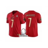 Men Pittsburgh Steelers #7 Ben Roethlisberger AFC 2017 Pro Bowl Red Gold Limited Jersey