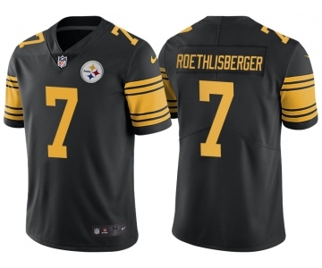 Men Pittsburgh Steelers #7 Ben Roethlisberger Black Color Rush Limited Jersey