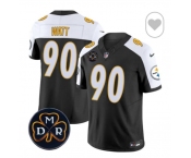 Men Pittsburgh Steelers #90 T J Watt Black F U S E DMR Patch 2024 Untouchable Limited Stitched Football Jersey