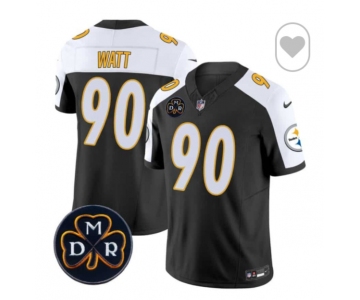 Men Pittsburgh Steelers #90 T J Watt Black F U S E DMR Patch 2024 Untouchable Limited Stitched Football Jersey